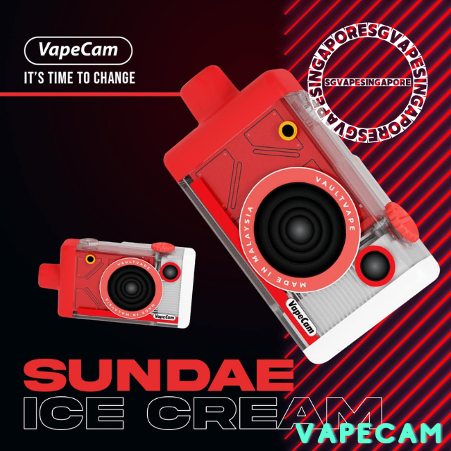 Looking for a new vape experience? Check out the Vape Cam 12k puff disposable vape at our vape store in Singapore. With its latest arrival and delicious grape and sundae ice cream flavor, it's sure to satisfy your vaping needs. Get yours now at Vapetape SG Vape.