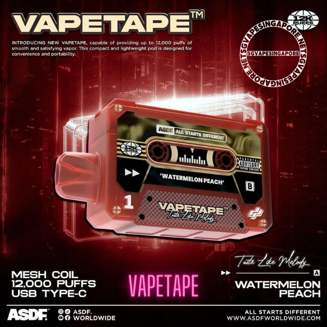 Looking for a reliable vape shop in Singapore? Check out Vape Tape for high-quality vaping products, including the popular Vapetape 12000 puff disposable vape. Explore our selection of vape juices, including the refreshing Solero and watermelon peach flavor. Shop with us today for an excellent vaping experience.