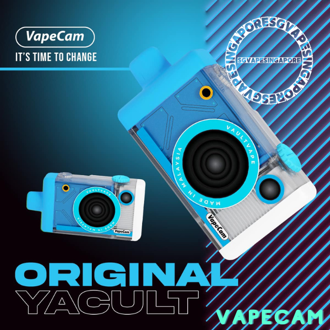 Discover the Vape Cam 12k puff disposable vape, a new arrival at Vapetape, the leading vape store in Singapore. Enjoy the refreshing grape and original yacult flavor and experience a hassle-free vaping experience with this high-quality disposable vape.