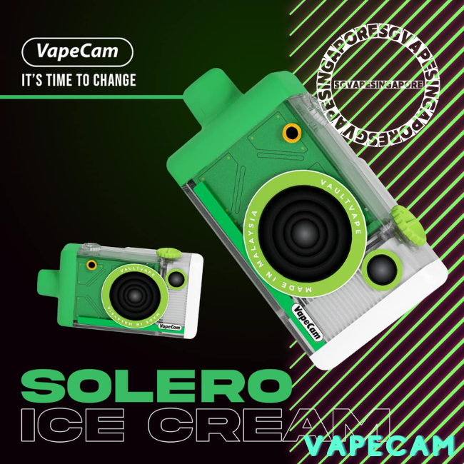 Looking for a new vape experience? Check out the Vape Cam 12k puff disposable vape at Vapetape, the leading vape store in Singapore. With its new arrival grape and solero ice cream flavor, you're in for a flavorful and satisfying vape session. Grab yours now!