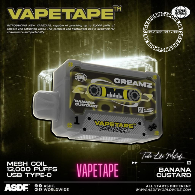 Looking for a reliable vape shop in Singapore? Check out Vape Tape, offering a wide range of vape products including the popular Vapetape 12000 puff disposable vape. Explore the flavors like Solero, banana custard and Vapetape 8k for a satisfying vaping experience.