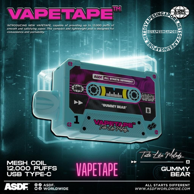 Looking for the Vapetape 12000 puff disposable vape in Singapore? Visit our vape shop in Singapore and check out the Vapetape 8k and other popular vape options, including Solero and gummy bear flavors. Find the best vape products at competitive prices.