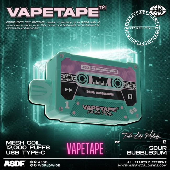 Looking for a reliable vape shop in Singapore? Check out Vape Tape Singapore for a wide range of quality vaping products, including the Vapetape 12000 puff disposable vape. Don't miss out on the popular Solero, sour bubblegum flavor and enjoy a satisfying vaping experience.