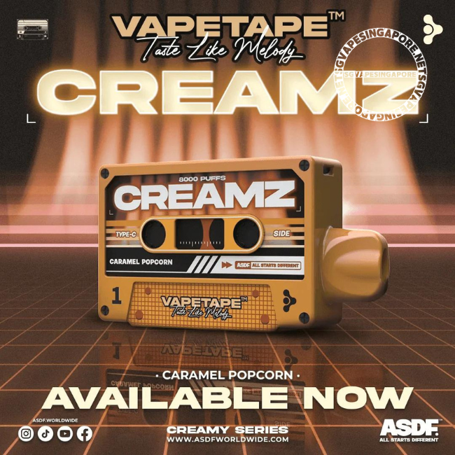 Order your Vape Tape 8000 puff disposable vape from Vape Tape Singapore for fast and convenient delivery. This vape features a delicious popcorn caramel and grape apple flavor and provides up to 12,000 puffs. Shop now and enjoy the best vaping experience in Singapore.