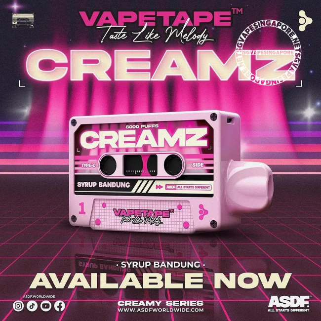 Order your Vape Tape 8000 Puff disposable vape online and enjoy convenient delivery in Singapore. With its long-lasting 12,000 puff capacity and delicious sirap bandung and grape apple flavor, it's the perfect choice for vape enthusiasts in Singapore. Visit SGVapeSingapore to get yours today.